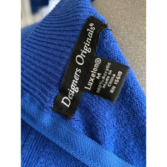Designers Originals Blue Cardigan & Sweater Set Luxelon Acrylic Womens M - Picture 4 of 12